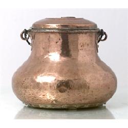 Bucket, copper, 1850-1900, sign. GHI, H 22.