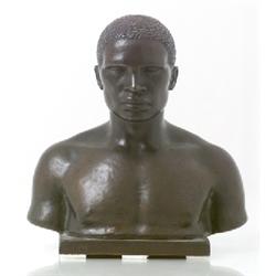 Sculpture, negro, patinated-bronz, Johannes C