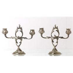 Chandeliers, pair, silver-plated, CG Hallberg