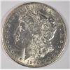 Image 1 : 1890-CC MORGAN SILVER DOLLAR, CHOICE BU  SEMI-KEY DATE