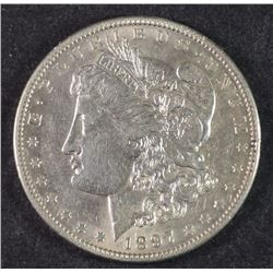 1897-O MORGAN SILVER DOLLAR, AU/BU