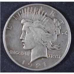 1921 PEACE SILVER DOLLAR, XF  KEY DATE!