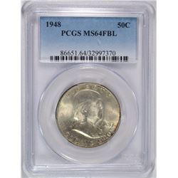 1948 FRANKLIN HALF DOLLAR PCGS MS 64 FBL