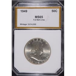 1949 FRANKLIN HALF DOLLAR, PCI GRADED GEM BU FBL