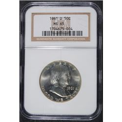 1961-D FRANKLIN HALF NGC MS-65