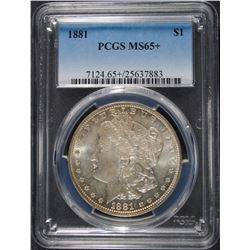1881 MORGAN SILVER DOLLAR, PCGS MS-65+