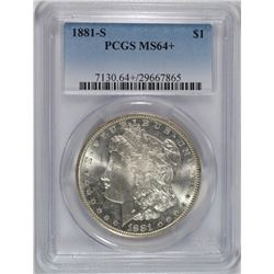 1881-S MORGAN DOLLAR PCGS MS-64+
