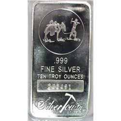 TEN OUNCE .999 SILVER BAR ( SILVER TOWNE