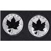 Image 1 : ( 2 ) 2016 REVERSE PROOF CANADIAN SILVER MAPLE LEAF COINS ( WOLF PRIVY )