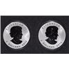 Image 2 : ( 2 ) 2016 REVERSE PROOF CANADIAN SILVER MAPLE LEAF COINS ( WOLF PRIVY )