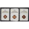 Image 1 : 3 - NGC MS 66 RD LINCOLN WHEAT CENTS - 1952-D, 1954-S, 1955-S