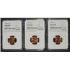 Image 1 : 1942-D, 1957-D & 1958 LINCOLN CENTS, NGC MS-66 RED