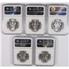 Image 2 : 5 - 1966 KENNEDY HALF DOLLARS - SMS NGC MS66