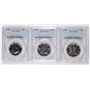Image 1 : ( 3 ) 1964 KENNEDY HALF DOLLARS, PCGS  PR-67