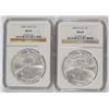 Image 1 : ( 2 ) 2004 AMERICAN SILVER EAGLES, NGC MS-69