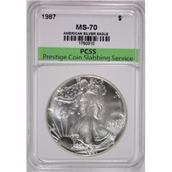 1987 AMERICAN SILVER EAGLE, PCSS PERFECT GEM BU