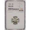 Image 1 : 1943 MERCURY DIME,. NGC MS-66 FULL BANDS