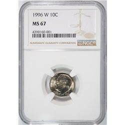 1996-W ROOSEVELT DIME, NGC MS-67  KEY DATE