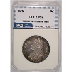 1836 CAPPED BUST HALF DOLLAR, PCI  AU/BU
