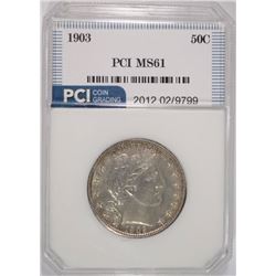 1903 BARBER HALF DOLLAR, PCI CHOICE BU