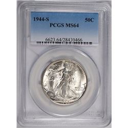1944-S WALKING LIBERTY HALF DOLLAR PCGS MS-64