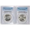 Image 1 : ( 2 ) 1955 FRANKLIN HALF DOLLARS, PCGS MS-64 FBL