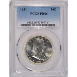 1951 FRANKLIN HALF DOLLAR, PCGS PR-66! KEY DATE!!