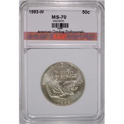 1993-W MADISON COMMEMORATIVE HALF DOLLAR, AGP PERFECT GEM BU