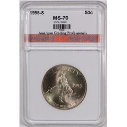 1995-S CIVIL WAR BATTLEFIELD COMMEMORATIVE HALF DOLLAR, AGP PERFECT GEM BU