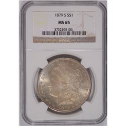1879-S  MORGAN SILVER DOLLAR, NGC MS-65