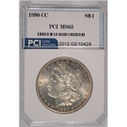 1890-CC MORGAN SILVER DOLLAR, PCI GEM BU