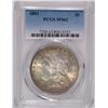 Image 1 : 1891 MORGAN SILVER DOLLAR, PCGS MS-63  RAINBOW COLORS!