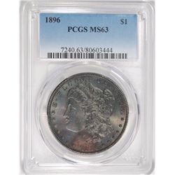 1896 MORGAN SILVER DOLLAR, PCGS MS-63  TONED OBVERSE