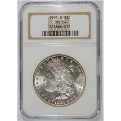 1901-O MORGAN SILVER DOLLAR, NGC MS-64