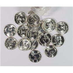 ORIGINAL GEM BU ROLL OF 1956 WASHINGTON QUARTERS  SUPERB ROLL!