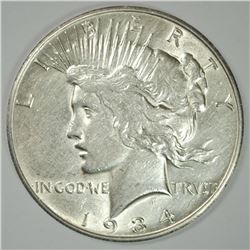 1934-S PEACE SILVER DOLLAR AU KEY DATE