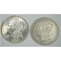 1883 AU & 1887 CH BU MORGAN SILVER DOLLARS