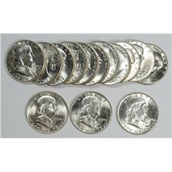 1954-D ROLL OF BU FRANKLIN HALVES