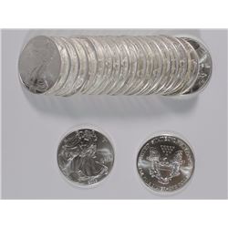 BU ROLL OF 2002 AMERICAN SILVER EAGLES