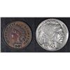 Image 1 : 1901 INDIAN CENT CH BU BROWN & 1937-D BUFFALO NICKEL BU