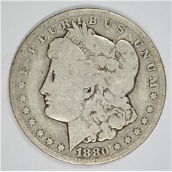 1880-CC MORGAN SILVER DOLLAR G-VG SEMI-KEY COIN