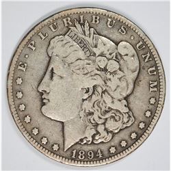 1894-S MORGAN SILVER DOLLAR FINE SEMI-KEY COIN
