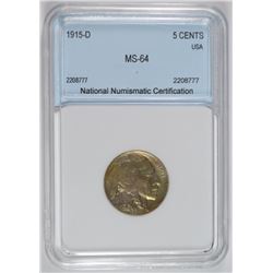 1915-D BUFFALO NICKEL NNC CH BU IRIDESCENT TONE