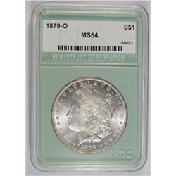 1879-O MORGAN SILVER DOLLAR NTC CH BU RARE DATE