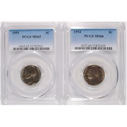 ( 2 ) PCGS JEFFERSON NICKELS: 1959 MS65 & 1954 MS66