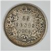 Image 2 : 1872 CANADA 25 CENTS XF+ RARE COIN