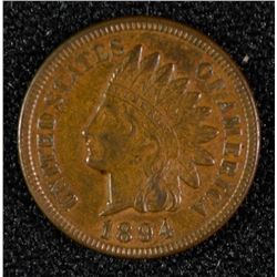 1894 INDIAN ONE CENT AU/UNC
