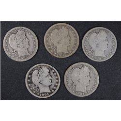 ( 5 ) NICE GOOD+ BARBER QUARTERS: 1904 P-O, 1905 P-O-S