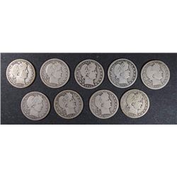 ( 9 ) NICE GOOD+ BARBER QUARTERS: 1913 P-D, 1914 P-D, 1915 P-D-S, 1916 P-D
