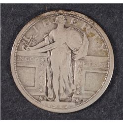 1917-D T-1 STANDING LIBERTY QUARTER ORIGINAL VG-F
